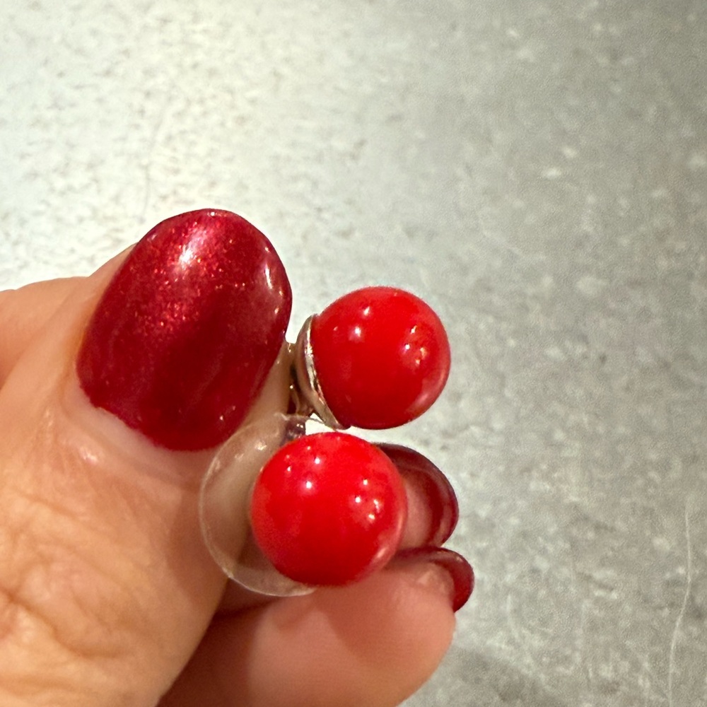 Red Ball Earrings